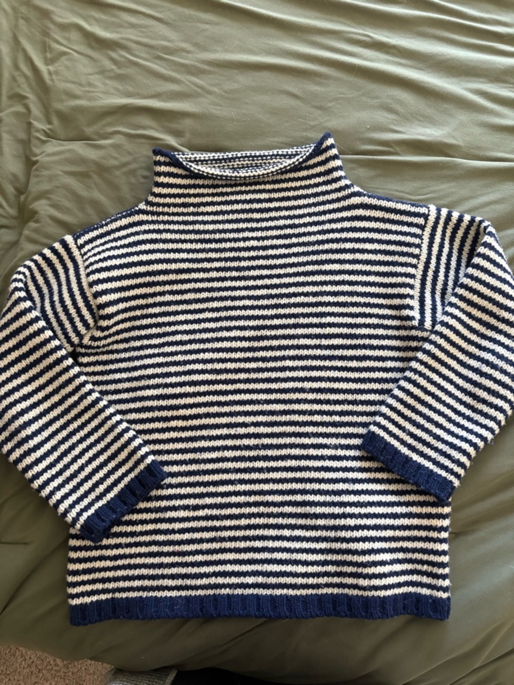 Babaà no.6 Striped Navy and White Turtleneck Sweater - Women's
